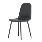 Modern Medieval Style Cushioned Side Chairs Set With Black Metal Legs For Kitchens - Furniture Home Direct
