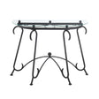 Tempered Glass Surface Console Table Coffee Table With Sturdy Construction For Living Room (Rustic) - Black - Furniture Home Direct