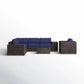 Wicker Seating Group Set With Table And Cushions - Furniture Home Direct