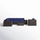 Wicker Seating Group Set With Table And Cushions - Furniture Home Direct