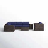 Wicker Seating Group Set With Table And Cushions - Furniture Home Direct