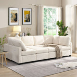 Sectional Sofa Couch Sofa Bed U-Shaped Sofa With Two Movable Ottoman And Three USB Ports For Living Room - Furniture Home Direct