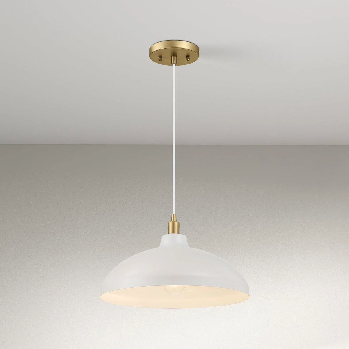 Astral - Single Light Pendant Lamp For Entrance Kitchen Island - Gold / White - Furniture Home Direct