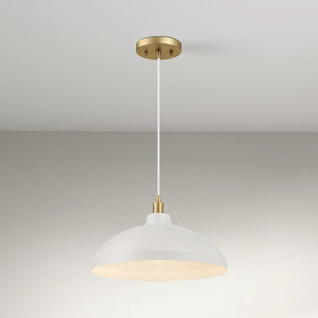 Astral - Single Light Pendant Lamp For Entrance Kitchen Island - Gold / White - Furniture Home Direct