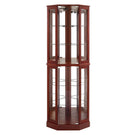 6 Shelf Corner Curio Display Cabinet With Lights, Mirrors And Adjustable Shelves (E26 Light Bulb Not Included) - Furniture Home Direct