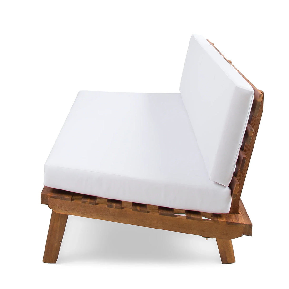2 Seater Sofa with Water Resistant Cushions in Acacia Wood - White - Furniture Home Direct