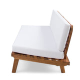 2 Seater Sofa with Water Resistant Cushions in Acacia Wood - White - Furniture Home Direct