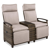 Outdoor Reclining Chaises With Built-in Storage Table - Furniture Home Direct