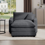 Classic Modern Comfortable Single Chair Deep Seat Sofa With Footstool - Furniture Home Direct