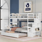Twin Over Twin Bunk Beds With Twin Trundle And Stairway Storage Function - Furniture Home Direct
