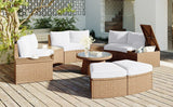 Semi-Circle Outdoor Sectional Set - Furniture Home Direct