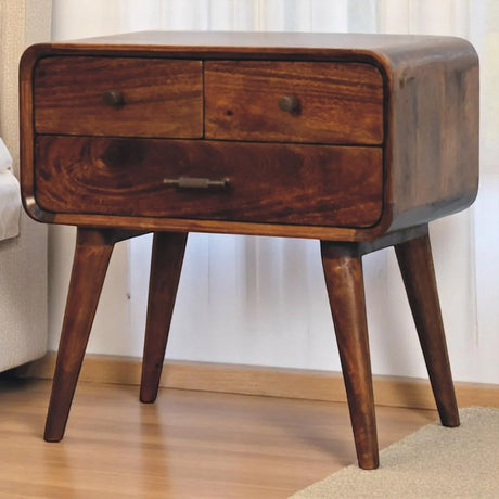 Avora - 3 Drawer Nightstand - Brown - Furniture Home Direct