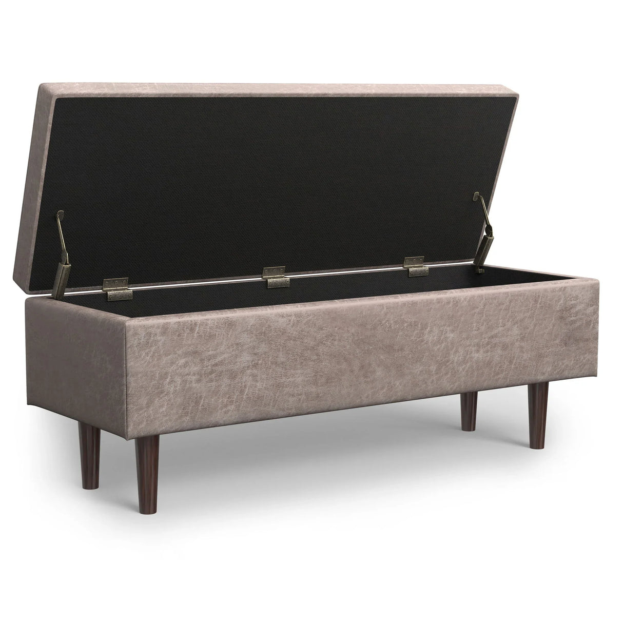 Shay - Large Square Coffee Table Storage Ottoman Mid-Century Style - Furniture Home Direct