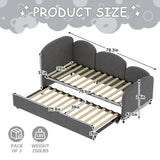 Modern Velvet Upholstered Daybed With Additional Bed Frame - Furniture Home Direct