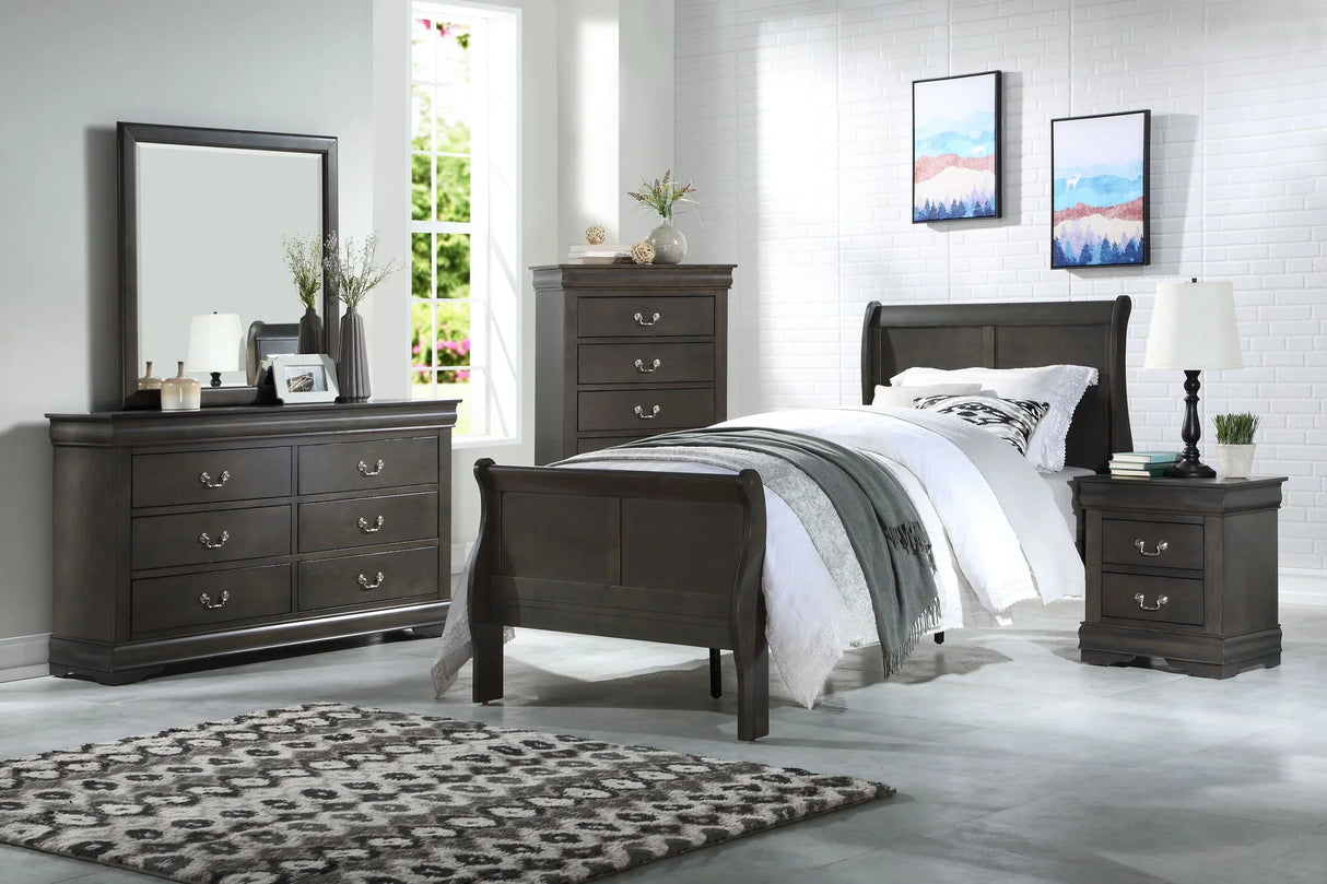Louis Philippe - Sleigh Bedroom Set - Furniture Home Direct