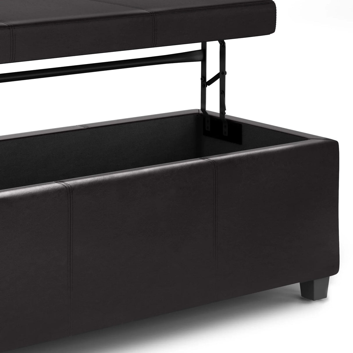 Avalon - Lift Top Rectangular Storage Ottoman - Tanners Brown - Furniture Home Direct