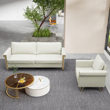 Sofa and Chair Velvet Elegant Living Room Two Piece - Beige - Furniture Home Direct