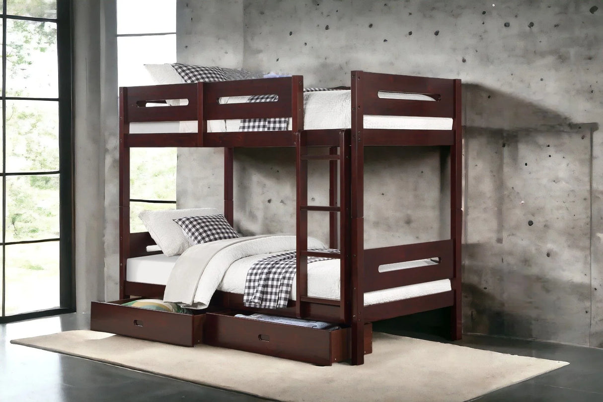 Nissa - Twin Twin Bunk Bed - Espresso - Furniture Home Direct