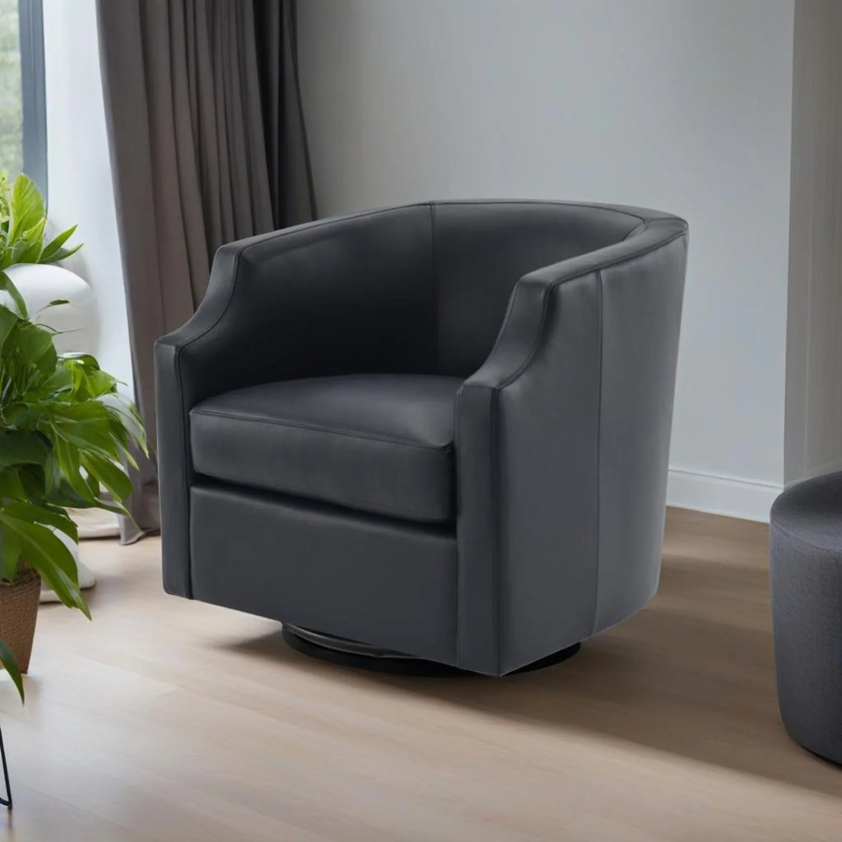 Emmett - Swivel Glider Barrel Chair With Clip Arm Design - Furniture Home Direct