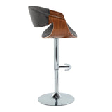 Curvo - Mid Century Modern Adjustable Barstool With Swivel With Rounded T Footrest (Set of 2) - Furniture Home Direct
