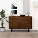 Dubrovnik - Mid-Century Modern Dresser With 6 Drawers - Brown - Furniture Home Direct