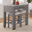 Counter Height Dining Table Drawer and Stools Light Gray - Furniture Home Direct