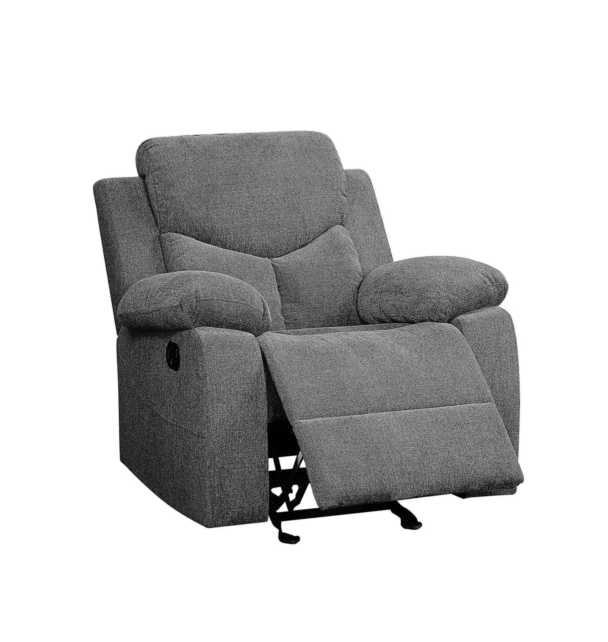 Kalen - Chenille Glider Recliner - Gray - Furniture Home Direct
