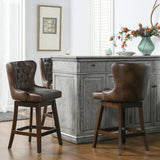 Holmes - Tufted High Back 360 Swivel Counter Height Barstool - Furniture Home Direct