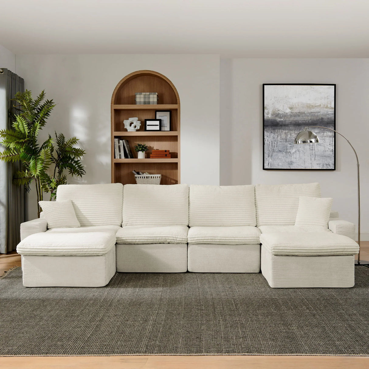 Modern Modular U Shaped Cloud Sectional Couch With Deep Seat And Comfy Chaise - Furniture Home Direct