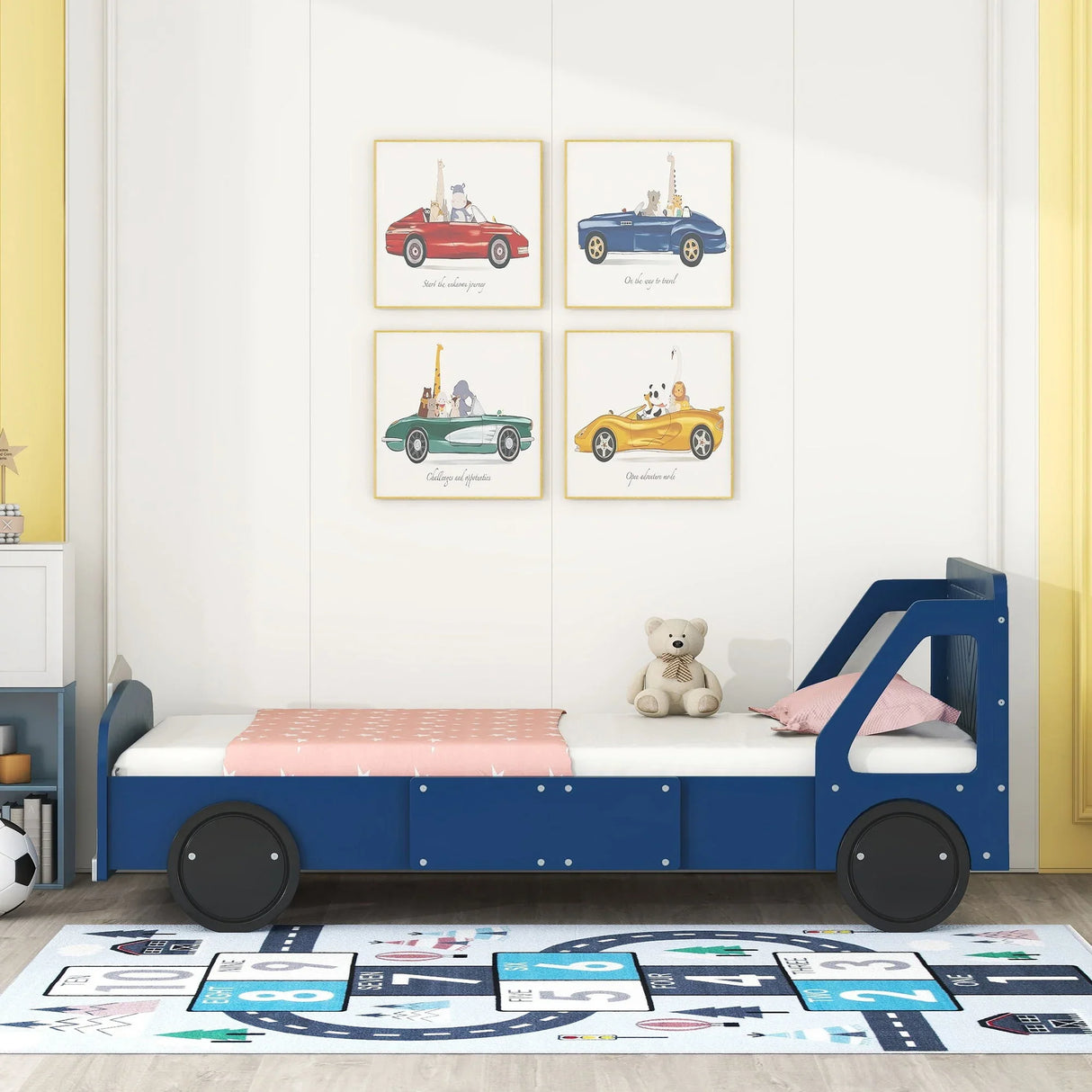 Car Shaped Platform Bed With Wheels - Furniture Home Direct