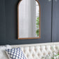 Hand Carved Rose Antique Mirror Frame, Wood Arch Mirror Wall Decor For Living Room - Furniture Home Direct