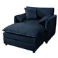 Oversized Chair With Movable Ottoman, Soft Upholstered Lounge Chair - Furniture Home Direct