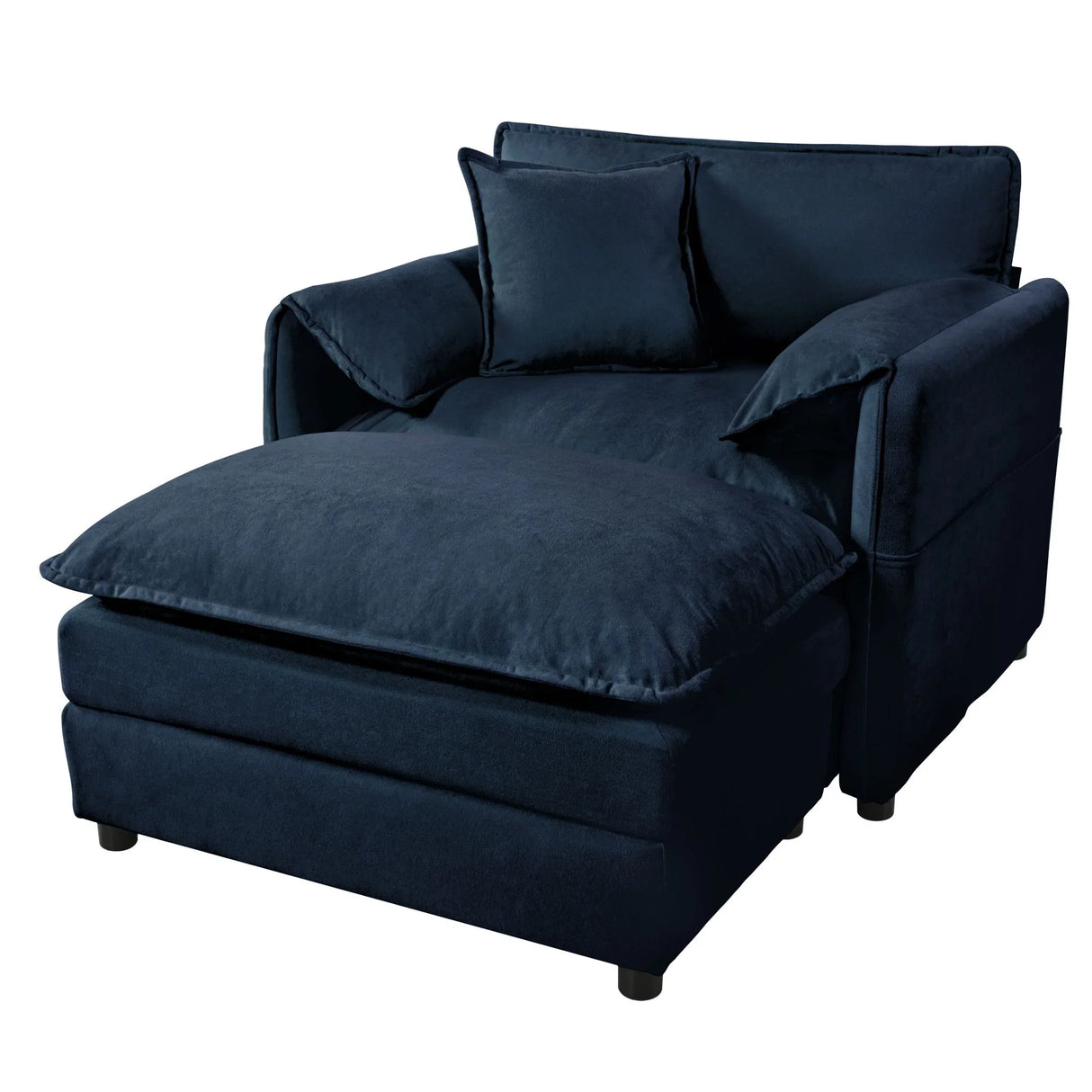 Oversized Chair With Movable Ottoman, Soft Upholstered Lounge Chair - Furniture Home Direct