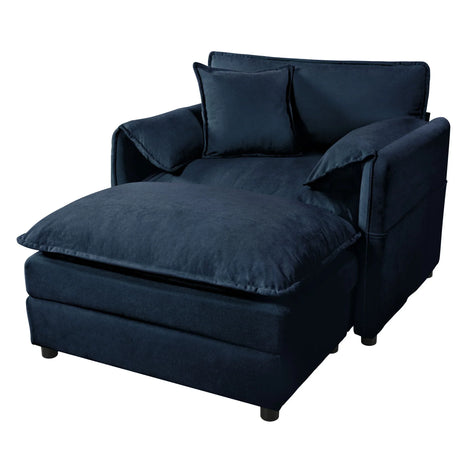 Oversized Chair With Movable Ottoman, Soft Upholstered Lounge Chair - Furniture Home Direct