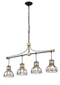 Dining Room Light Fixture / Chandelier Table, 40 -" Hanging For Farmhouse Linear Chandeliers, 5 Light Kitchen Island Lighting Ceiling Chandelier, With Metal Lampshade - Gold / Matte Black - Furniture Home Direct