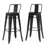 Rayne - Curved Back Metal Stool (Set of 2) - Furniture Home Direct