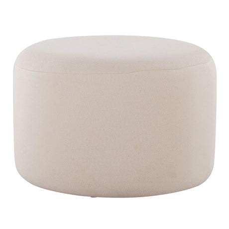 Large Round Pouf - Knitted Beige - Furniture Home Direct