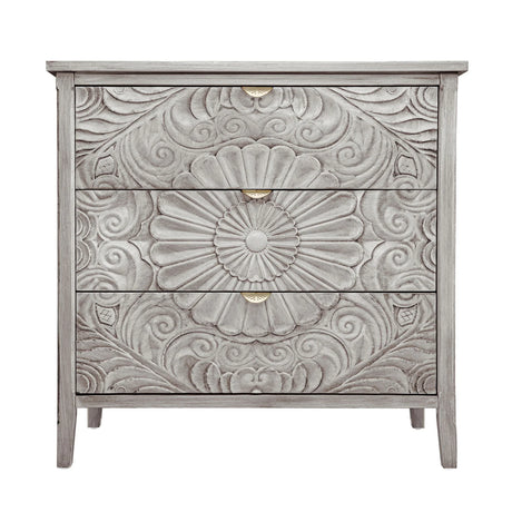 3 Drawer Cabinet, American Furniture, Suitable For Bedroom, Living Room - Light Gray - Furniture Home Direct