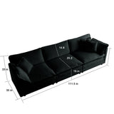 Modern Chenille 3 Piece Living Room Set - Black - Furniture Home Direct