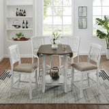 5 Piece Counter Height Dining Set with foldable leaves - Furniture Home Direct