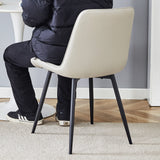 Dining Chairs Set Modern Upholstered PU Leather Gray - Furniture Home Direct