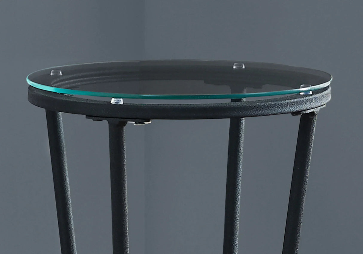 Accent Side Table, Plant Stand, Round, Contemporary & Modern - Black - Furniture Home Direct