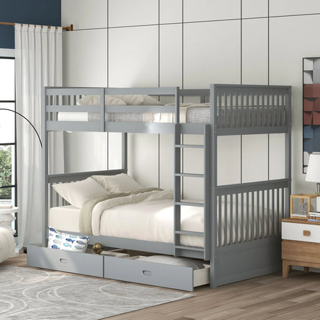 Bunk Bed With Ladders And 2 Storage Drawers - Furniture Home Direct