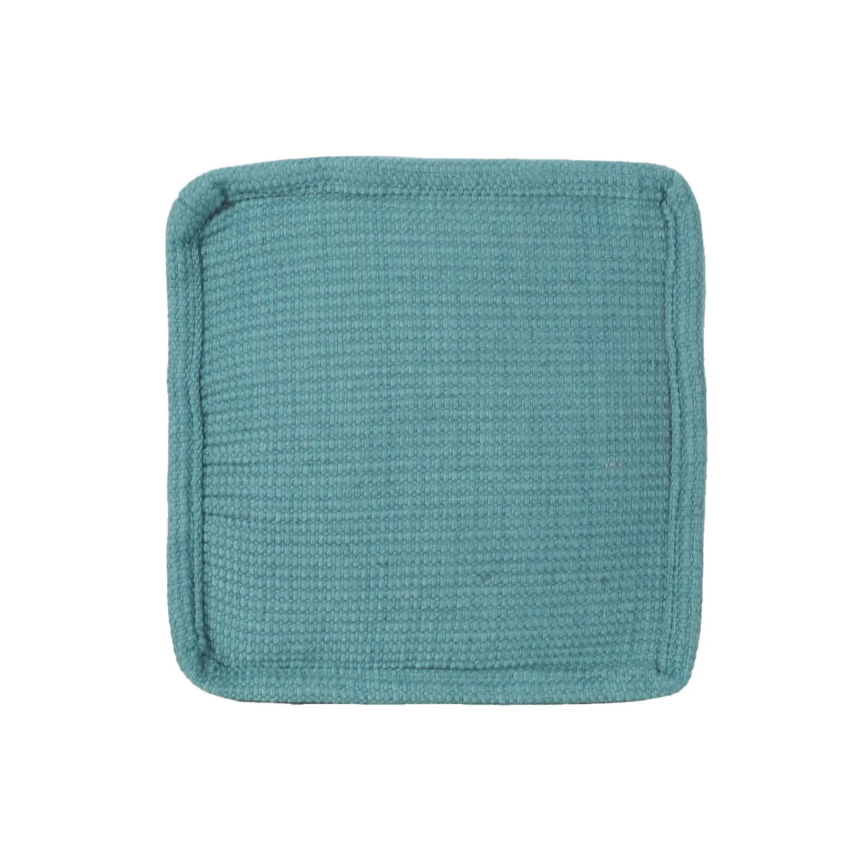 Hansolo - Yarn Square Pouf Ottoman Or Floor Cushion - Teal - Furniture Home Direct