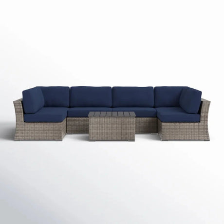 Wicker Sectional Sofa With Cushions And Table - Furniture Home Direct