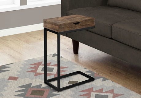 Accent Table, C - Shaped, Modern - Brown - Furniture Home Direct