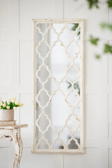 Distressed Floor Mirror, Full Body Mirror For Bathroom Bedroom Living Room - White - Furniture Home Direct