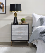 Myles - Nightstand - Black / Gold / Silver - Furniture Home Direct