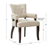Brooklyn - Dining Arm Chair With Button Tufted Back (Set of 2) - Cream - Furniture Home Direct