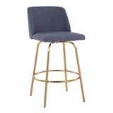 Toriano - Contemporary, Fixed Height Counter Stool With Swivel With Round Footrest (Set of 2) - Furniture Home Direct